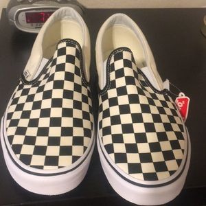Vans slip ons checkered men size 10.5